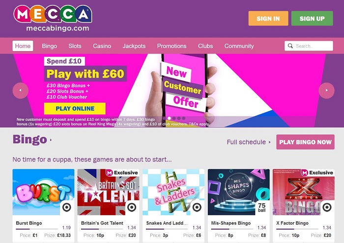 Mecca Bingo Online UK
