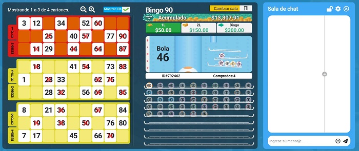 Sala de bingo online multijugador