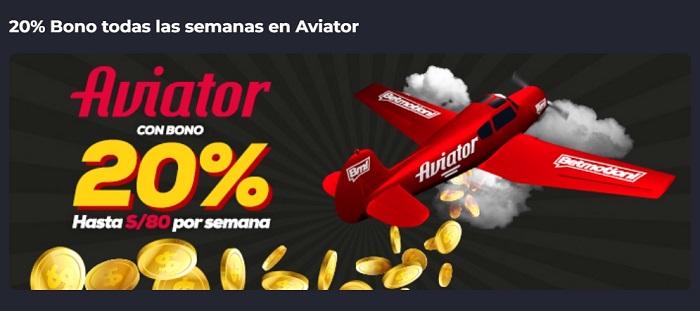 Aviator con bono del 20% en Betmotion