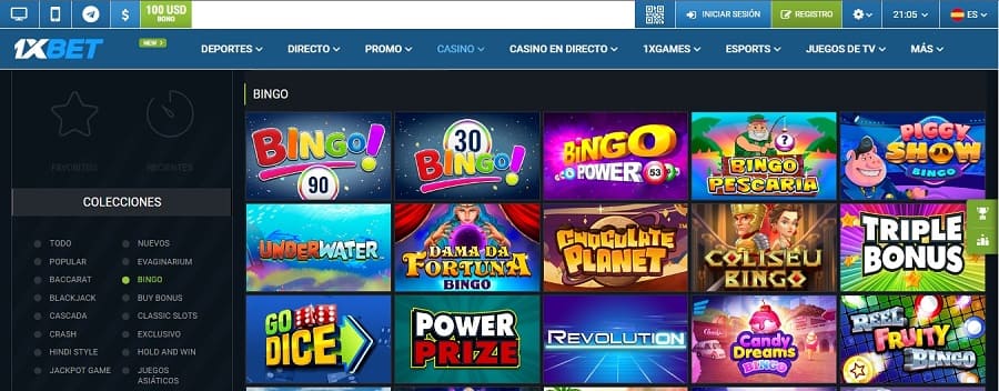 Video bingo en 1xBet casino online