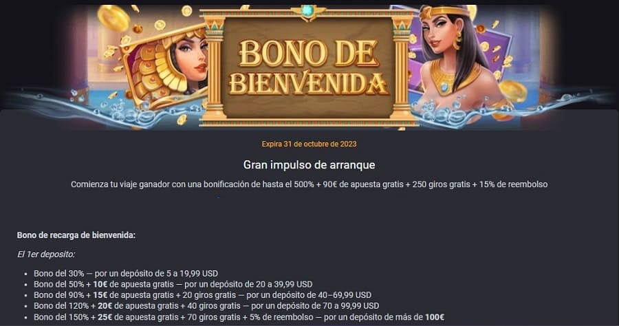 Bono de bienvenida de Cyberbet casino online