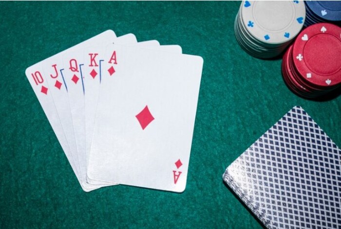 Escalera real en poker Texas Holdem