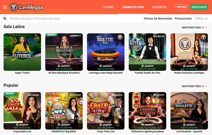 casino en vivo de LeoVegas