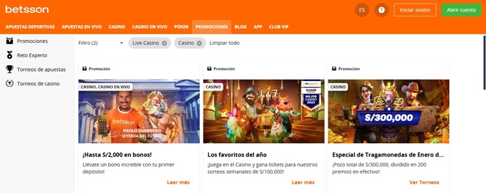 promociones en Betsson 